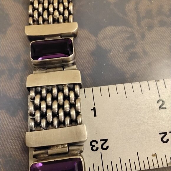 Vintage Heavy Sterling Silver Bracelet - Picture 9 of 14